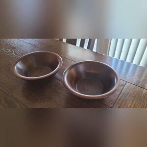 Vintage Vermillion Real Walnut Salad Bowls (set of 2)